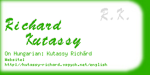 richard kutassy business card