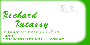 richard kutassy business card